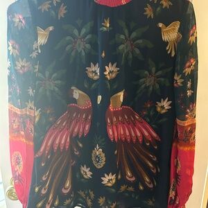 Farm Rio x Anthropologie Mock Neck LS Blouse